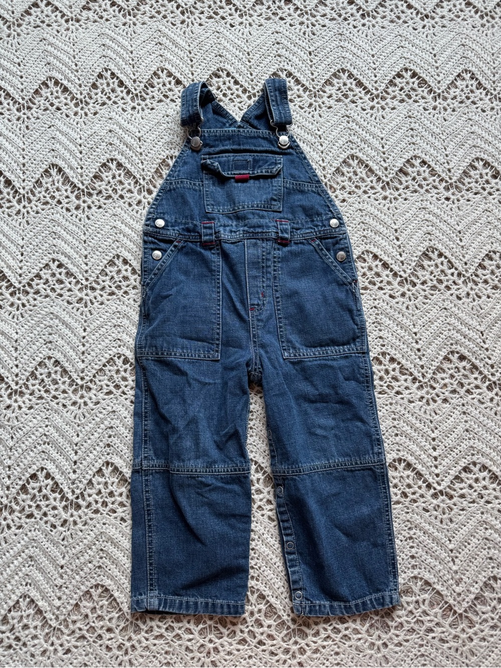 Vintage 2000 Gymboree Firefighter Blue Denim Overalls Boys 3T Play Clothes